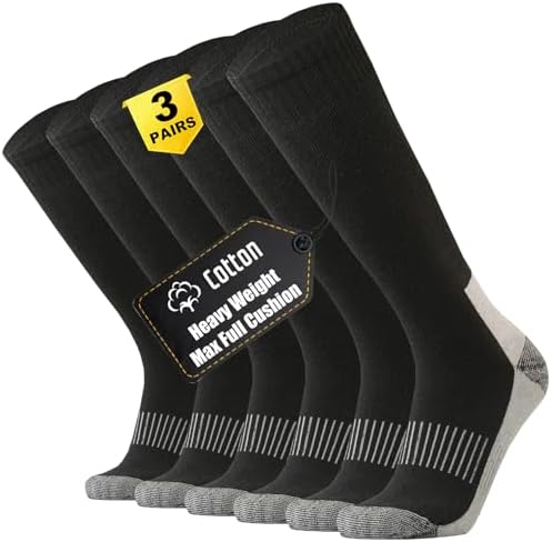Cotton Knee High Boot Socks • Black