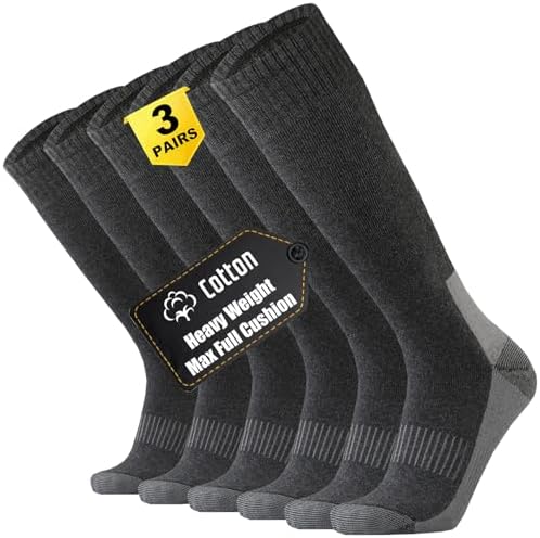 Cotton Knee High Boot Socks • Dark gray