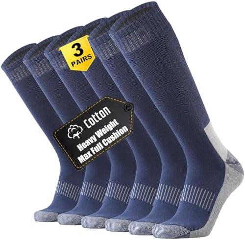 Cotton Knee High Boot Socks • Navy